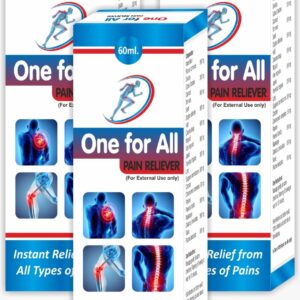 One For All Pain Relief Ayurvedic Medicine Oil | Herbal Oil for Joint, Muscle, Back & Body Pain Relief | Fast Absorbing Non-Sticky Formula | 60 ml x 3 (Pack of 3)